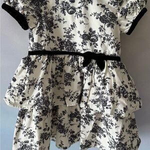 Janie and Jack Black and White Floral Dress